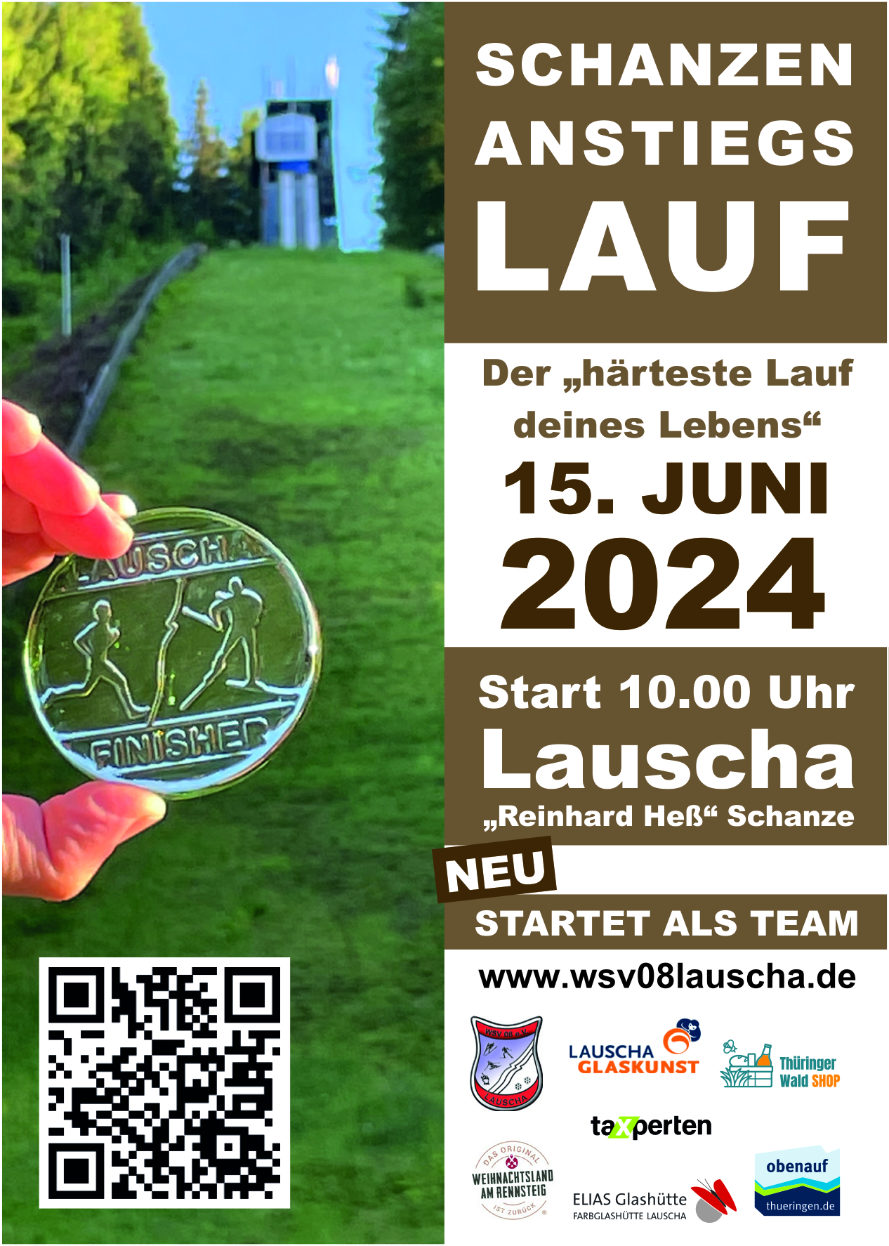 Flyer zum 25. Schanzenanstiegslauf am 15.06.2024